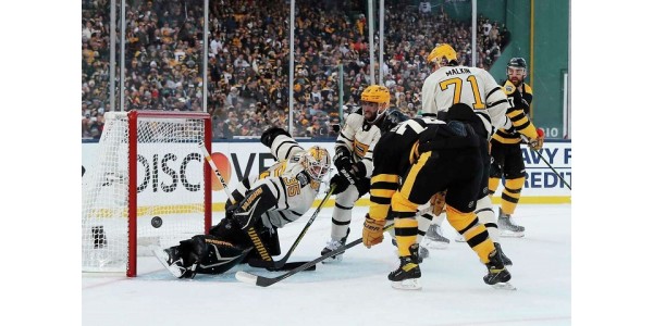 Een zinvolle wedstrijd tussen de Pittsburgh Penguins en Boston Bruins